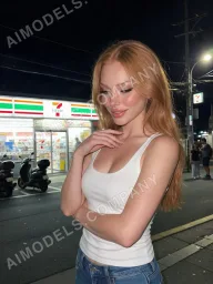 Esme outside a convenience store at night, one of the scenes included in her set